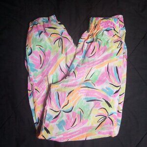 Vintage 90s Outrageous Design Neon Abstract Beach Sweat Pants